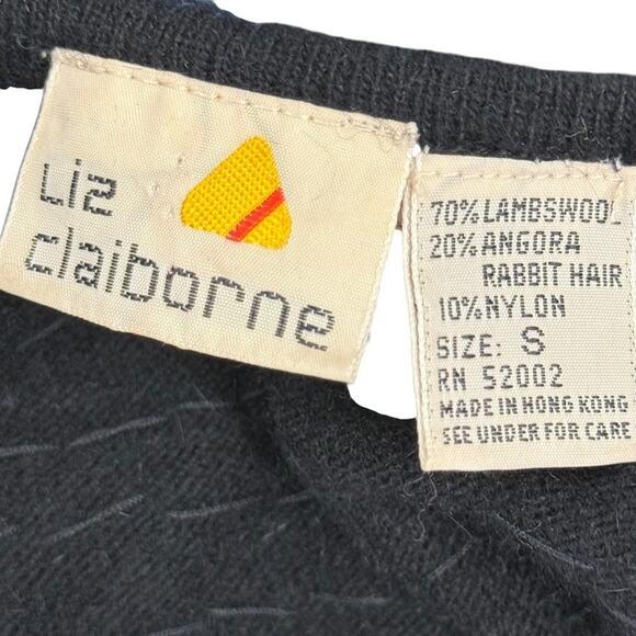 Liz Claiborne Vintage 80s Lambswool Angora Sweater Allover Sequin Dolman sz S - Picture 16 of 16